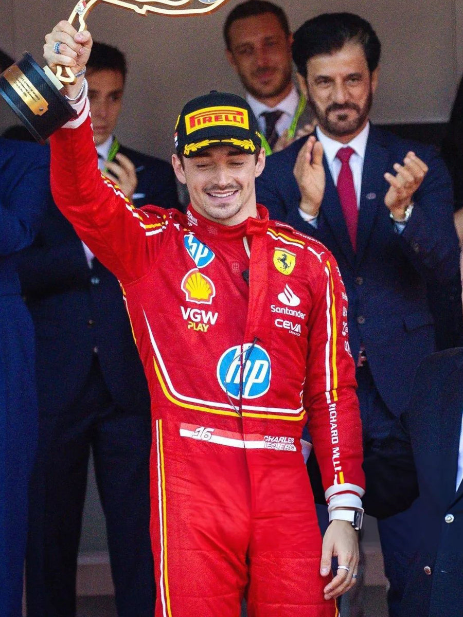 Charles Leclerc Ferrari Monaco GP Rote Jacke