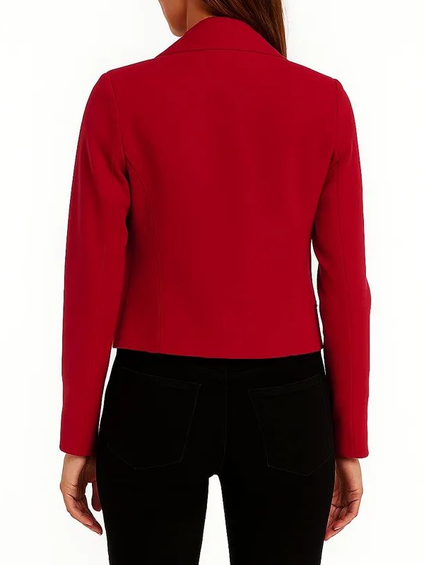 Emeraude Toubia Shadowhunters S02 Red Suede Leather Jacket