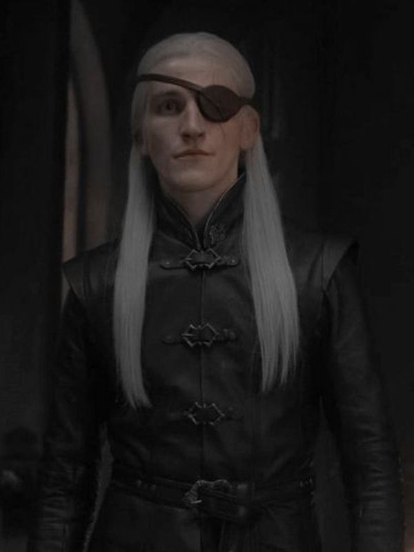 Ewan Mitchell House of the Dragon S03 Black Leather Coat