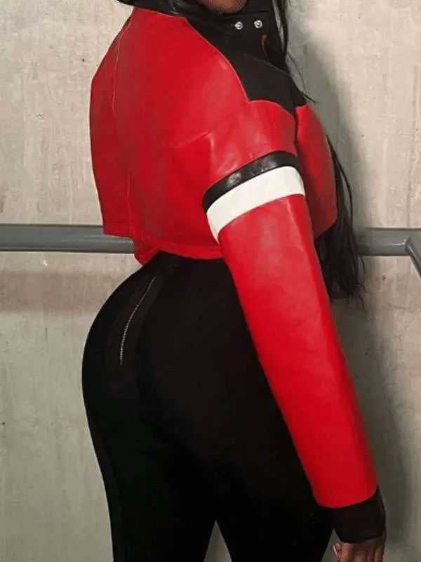 WWE Nikki Bella Motorcycle Cropped Leather Jacket