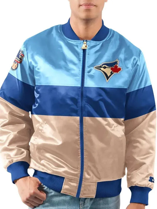 Blaue Bomberjacke der Toronto Blue Jays