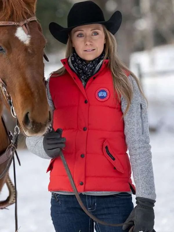 Amber Marshall Heartland S14 Red Puffer Vest
