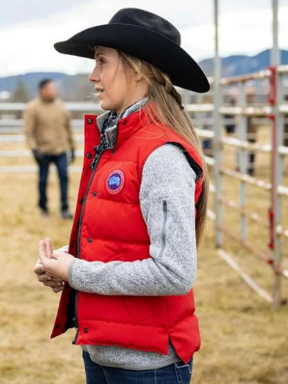 Amber Marshall Heartland S14 Red Puffer Vest
