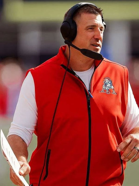 American Football Coach Mike Vrabel New England Patriots Red Vest