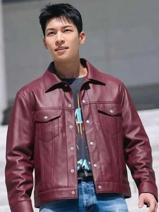 Bad and Crazy Wi Ha-joon Maroon Leather Jacket