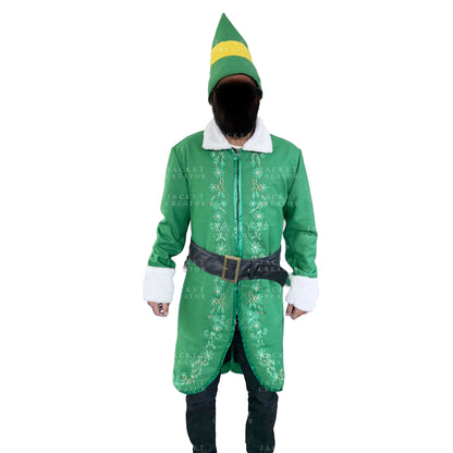 Buddy Elf Will Ferrell Costume Green Coat