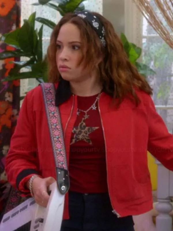 Carmen B. Sanchez Electric Bloom Red Cotton Jacket