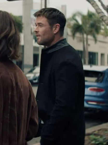 Chris Hemsworth Crime 101 Black Wool Jacket