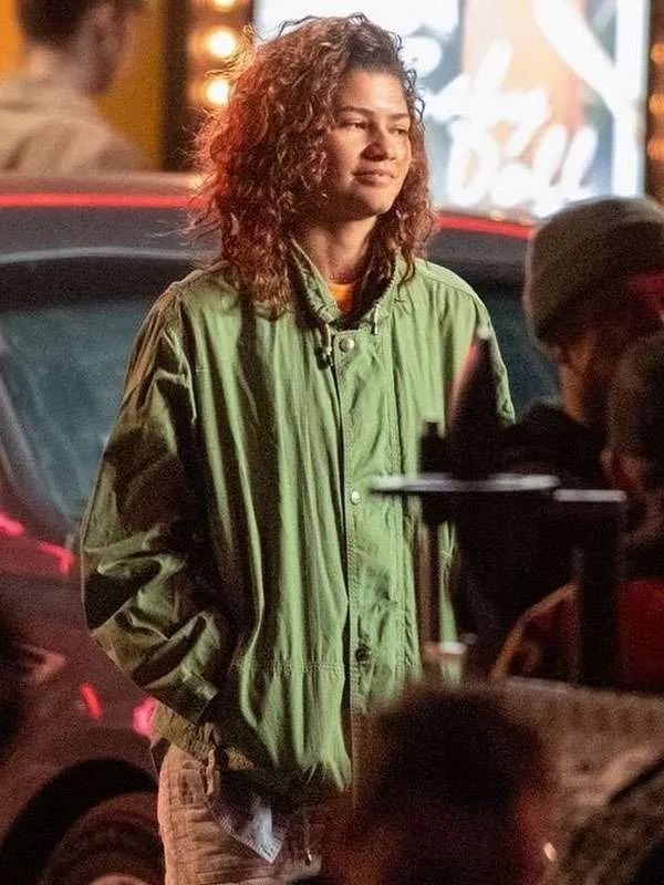 Euphoria S03 Zendaya Green Cotton Jacket
