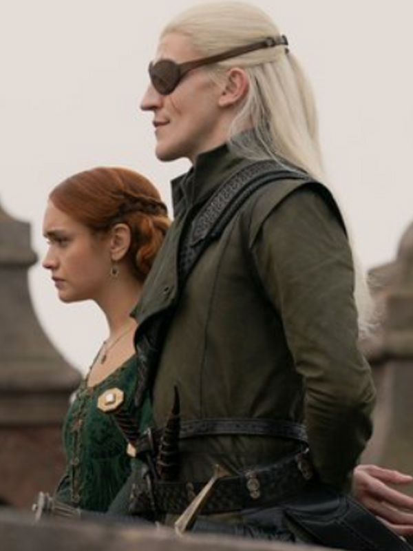 Ewan Mitchell House of the Dragon S03 Green Cotton Coat