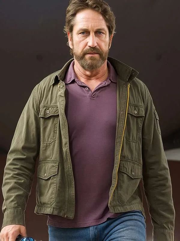 Gerard Butler Greenland 2: Migration Green Cotton Jacket