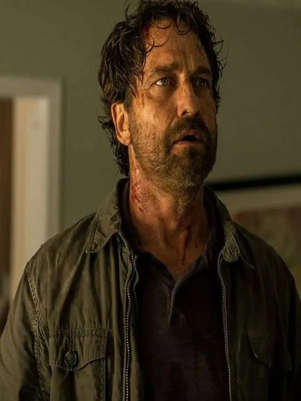 Gerard Butler Greenland 2: Migration Green Cotton Jacket