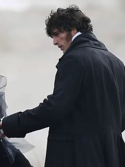 Jacob Elordi Wuthering Heights Black Wool Coat