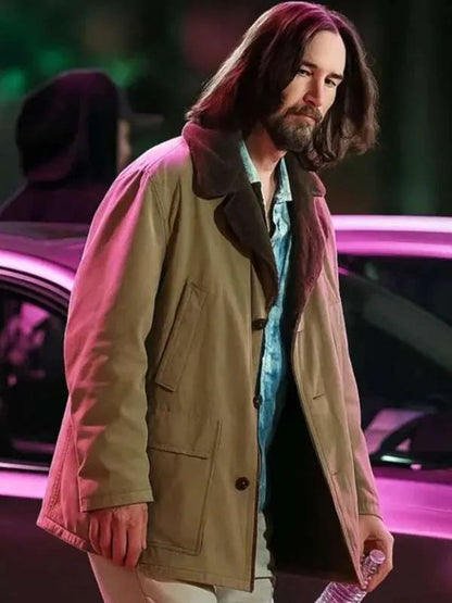 Keanu Reeves Good Fortune Beige Cotton Coat