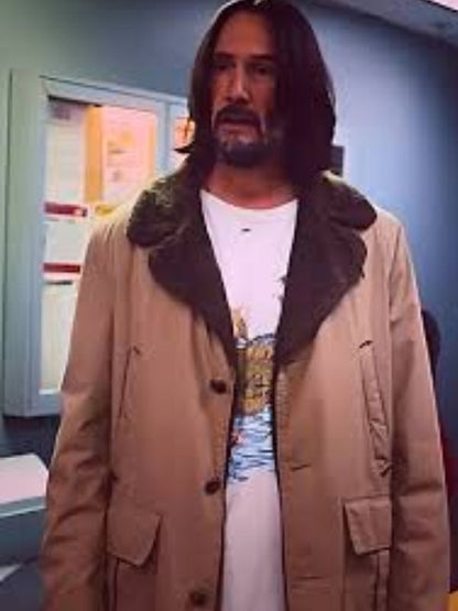 Keanu Reeves Good Fortune Beige Cotton Coat