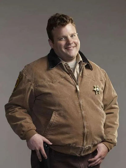 Longmire Adam Bartley Brown Uniform Bomber Jacket