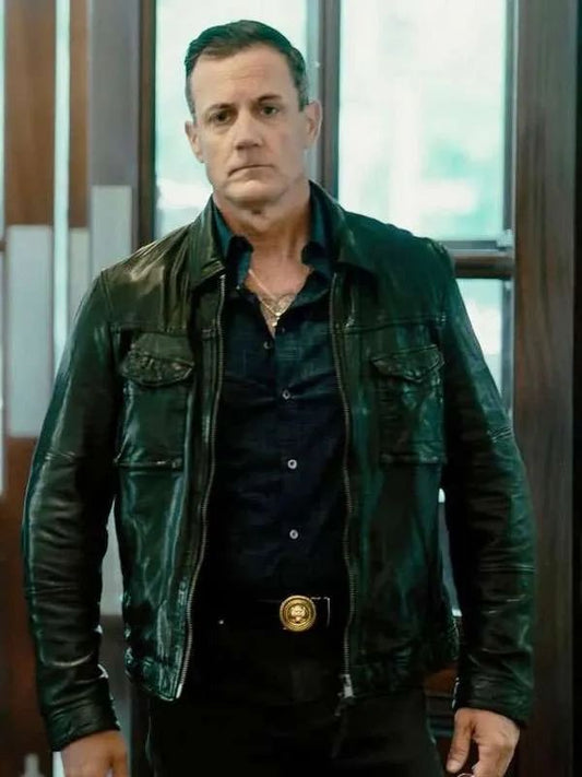 Max Casella Tulsa King S03 Black Leather Jacket