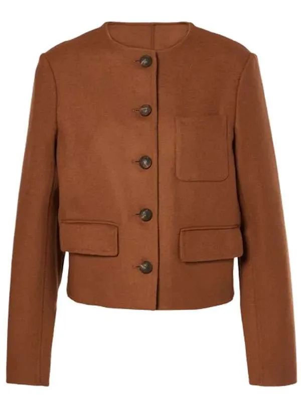 Mayor of Kingstown S04 Edie Falco Brown Wool Jacket