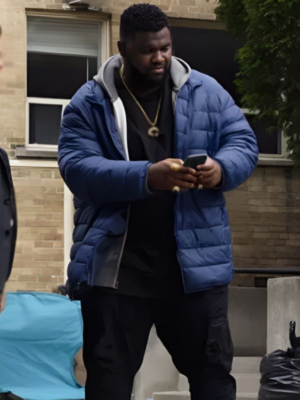 Mayor of Kingstown S04 Tobi Bamtefa Blue Puffer Jacket