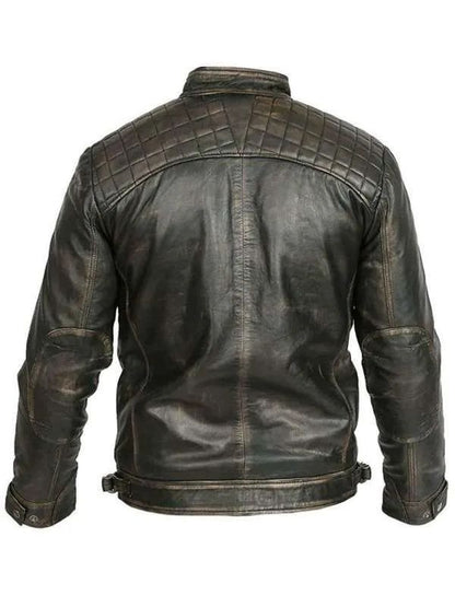 Men's Vintage Cafe Racer Black Biker Leather Jacket