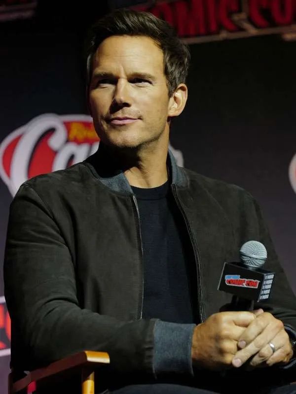 Mercy Movie Premiere Chris Pratt Suede Bomber Leather Jacket