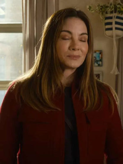 Michelle Monaghan The Family Plan Red Wool Jacket