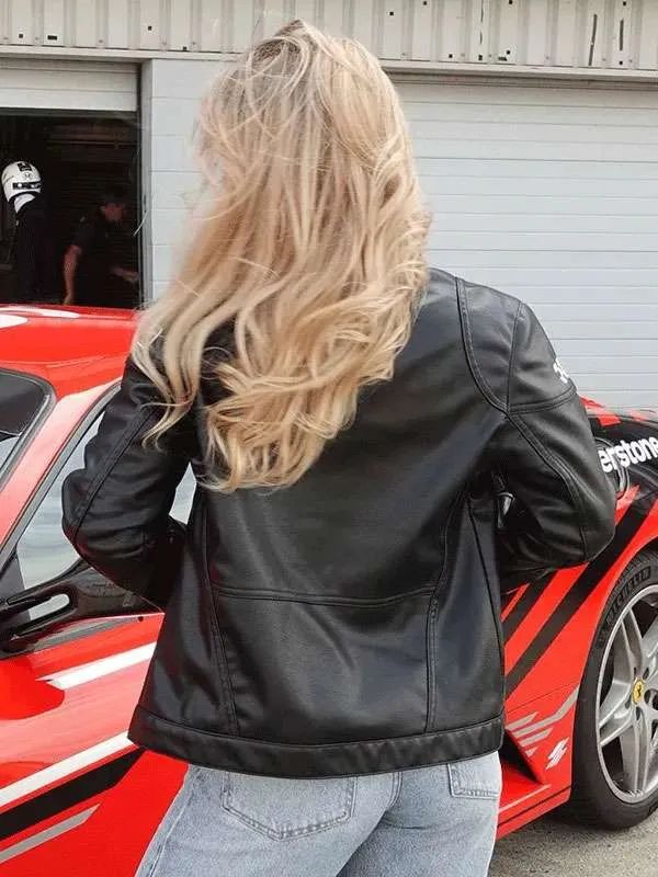 Olivia Hartley Black Racer Leather Jacket