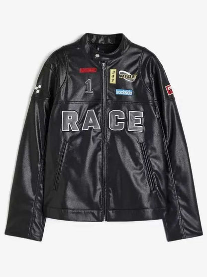 Olivia Hartley Black Racer Leather Jacket