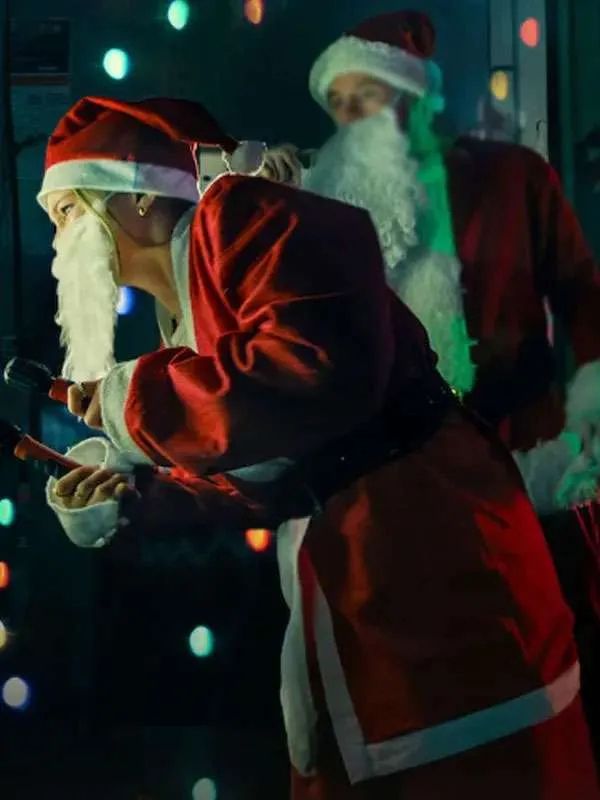Olivia Holt Jingle Bell Heist Christmas Red Velvet Santa Coat