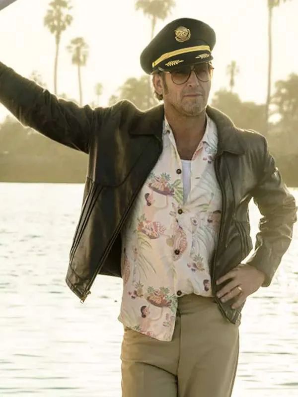 Palm Royale S02 Josh Lucas Black Leather Jacket