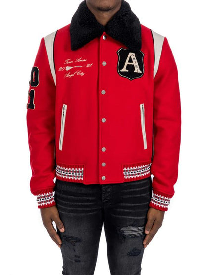 Power Book II Ghost S03 Tariq St. Patrick Red Bomber Jacket