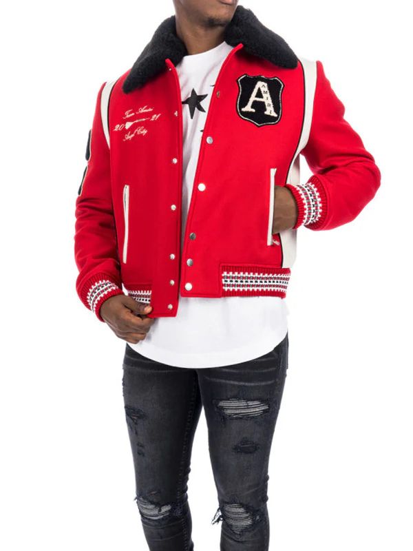 Power Book II Ghost S03 Tariq St. Patrick Red Bomber Jacket