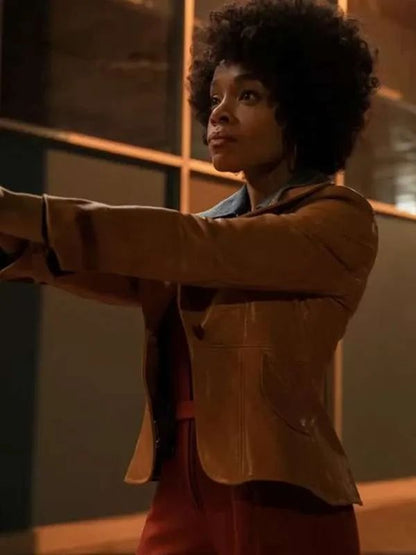 Rachel Hilson Duster S01 Brown Leather Jacket