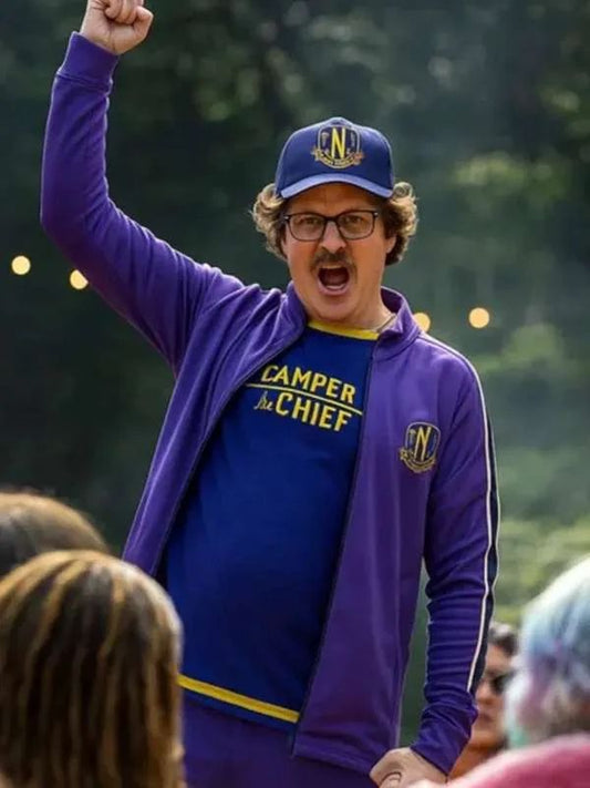 Steve Buscemi Wednesday S02 Purple Track Jacket