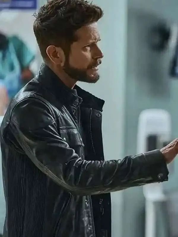 The Resident S05 Conrad Hawkins Black Leather Jacket