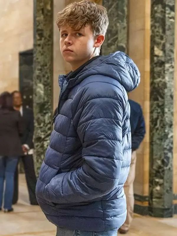 Unforgivable Finn McParland Blue Puffer Hooded Jacket